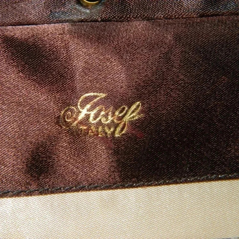 JOSEF Italian Made Brown Sateen Crepe Handbag - Picture 6 of 6